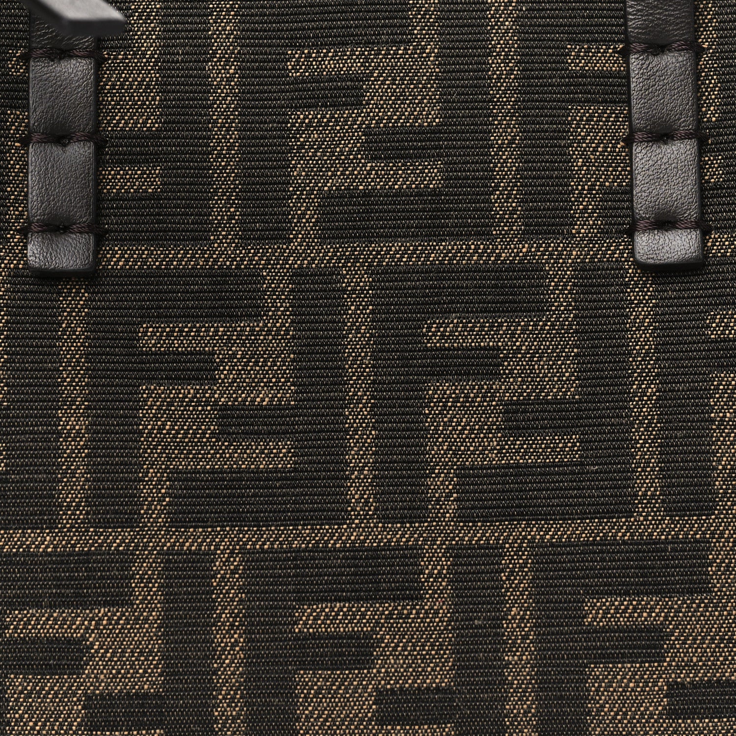 Fendi Fabric Jacquard Vitello Grace FF 1974 Mini Roll Tote Tobacco Moro Ebano 8 of 11
