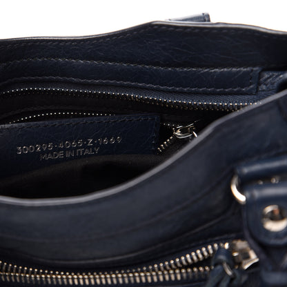 Balenciaga Agneau Classic Silver Hardware Mini City Bleu de Minuit 10 of 12