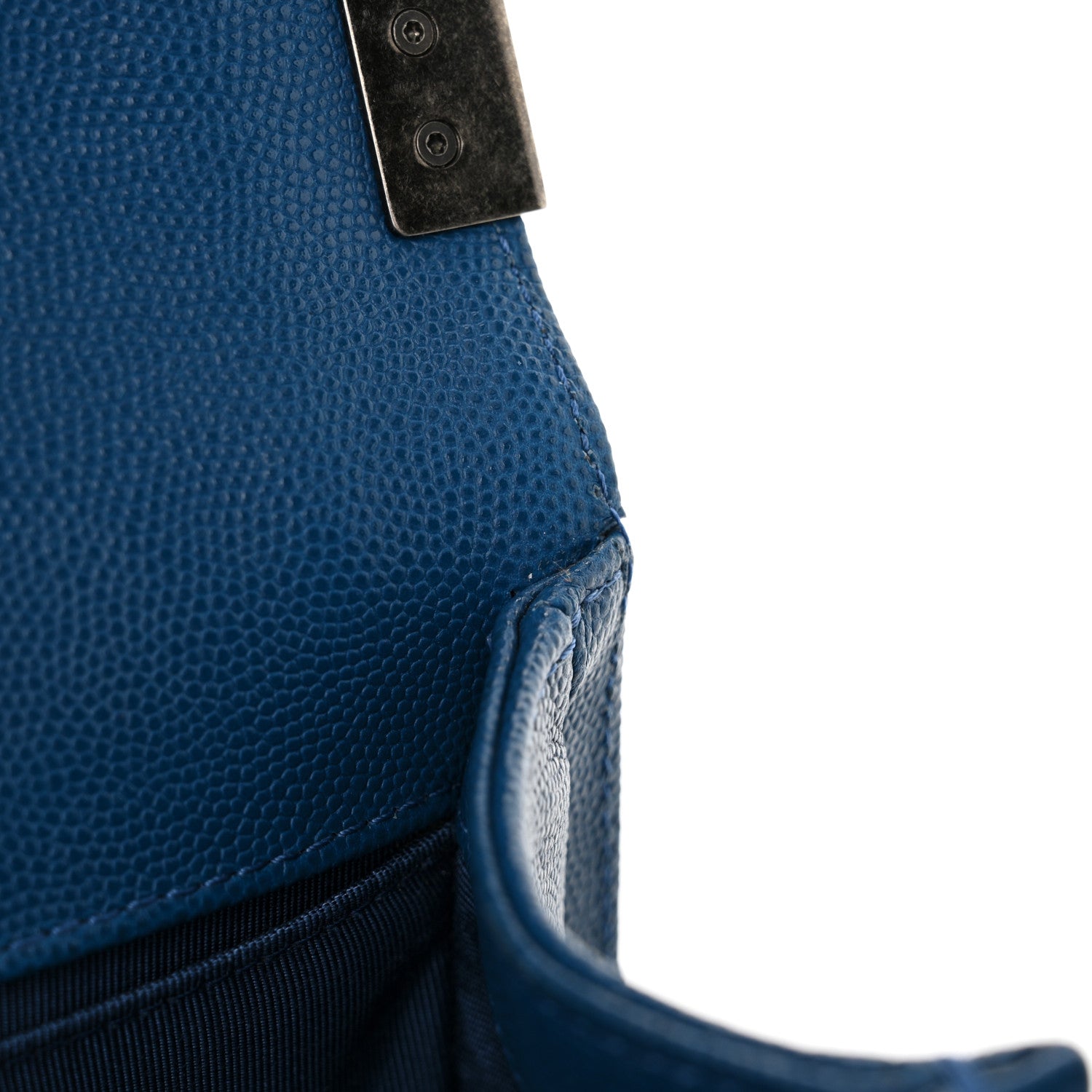 Chanel Caviar Quilted Medium Boy Flap Blue 11 of 14