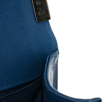 Chanel Caviar Quilted Medium Boy Flap Blue 11 of 14