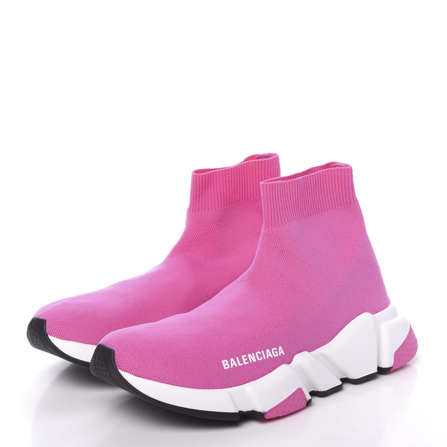 Neoprene Knit Tri-Color Sole Womens Speed Sneakers 37 Pink White Black