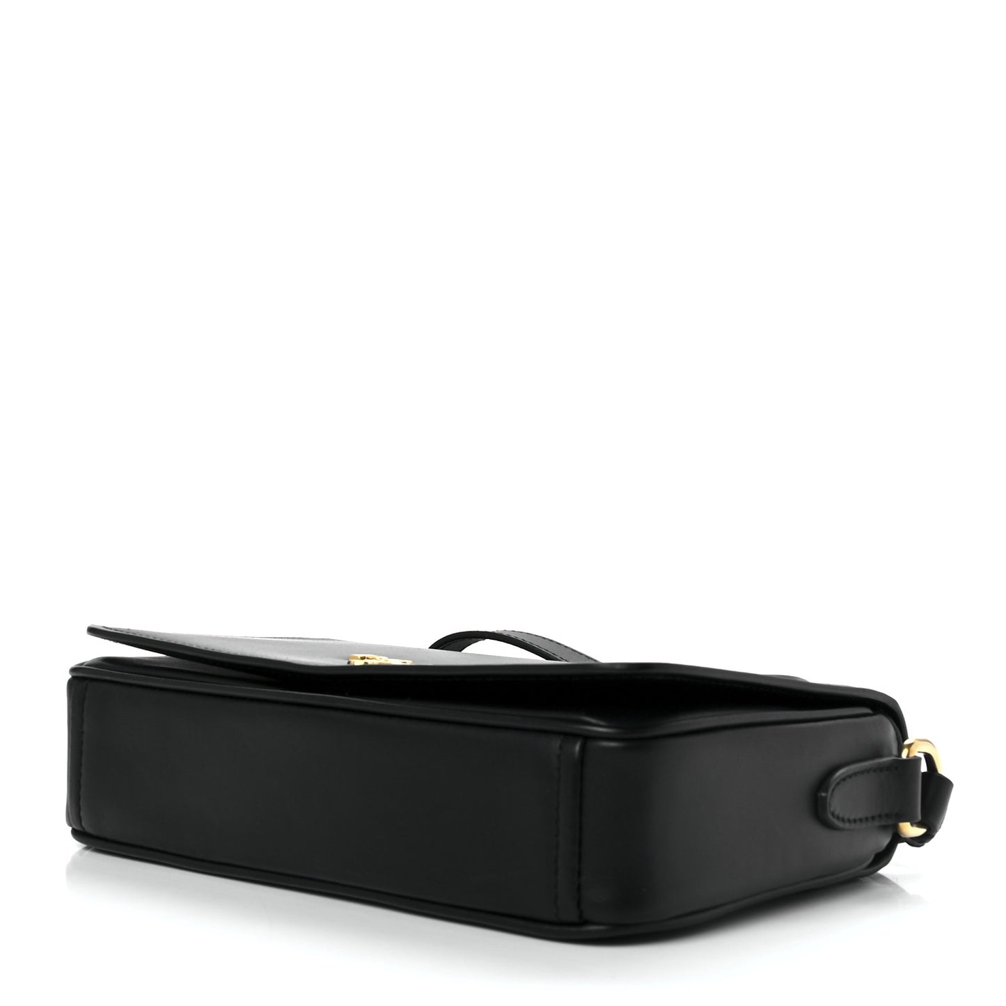 City Calfskin Flap Crossbody Black