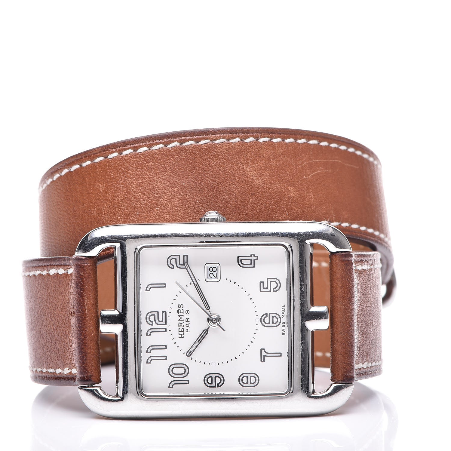 Hermes Stainless Steel Barenia 29mm Cape Cod Double Tour Quartz Watch Fauve 3 of 6