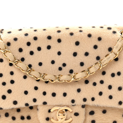 Chanel Pony Hair Cheetah Printed Creative Fabrics Flap Light Beige Black 8 of 11