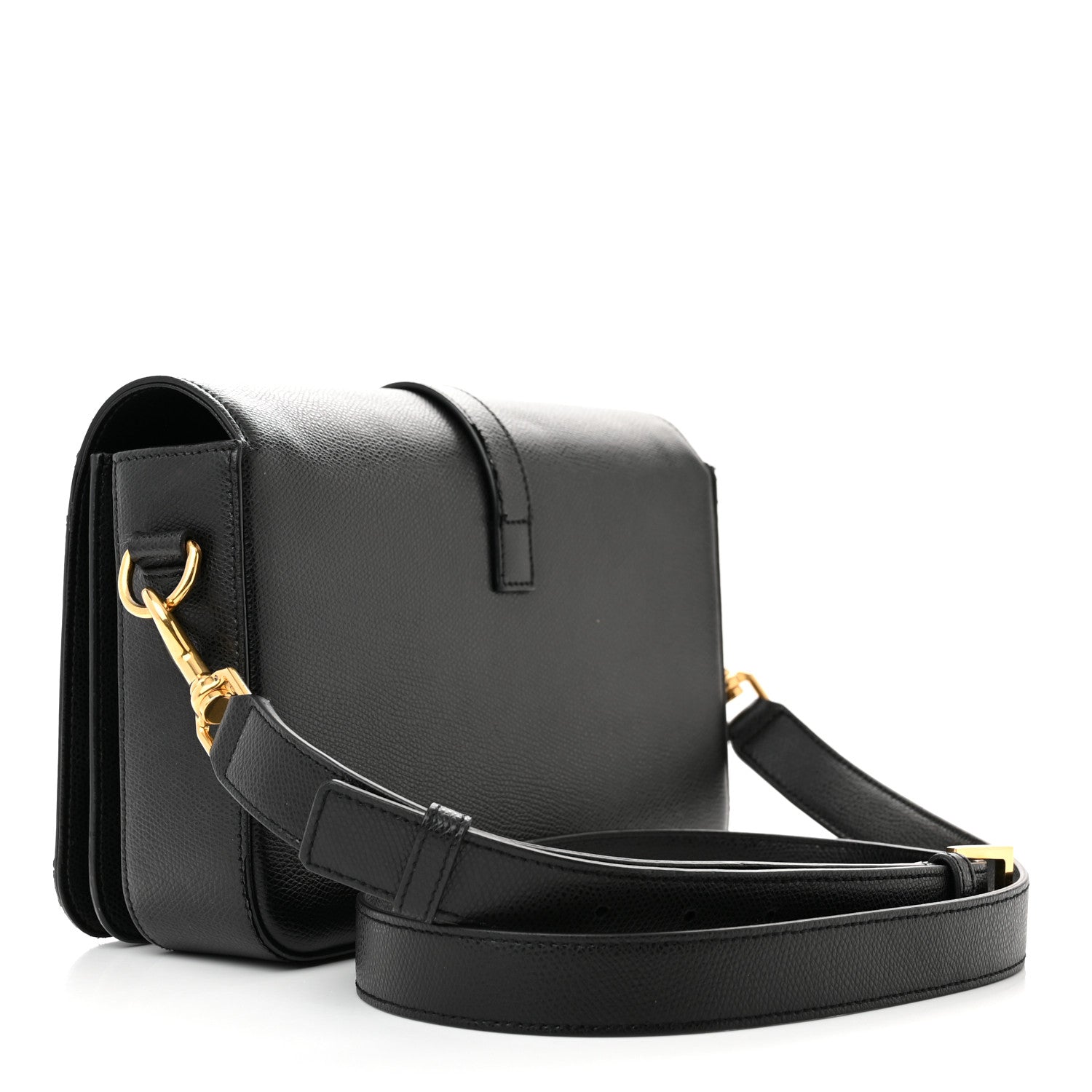 Saint Laurent Textured Calfskin Medium Classic Monogram Universite Bag Black 3 of 18