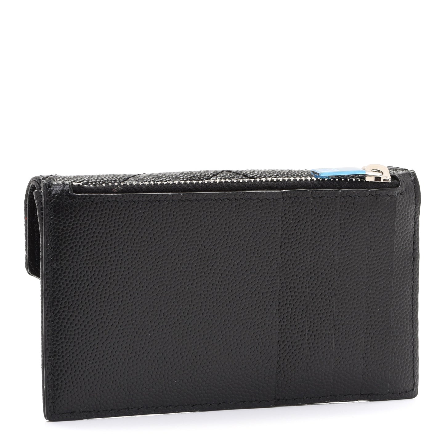Grain De Poudre Matelasse Chevron Monogram Compact Wallet Black