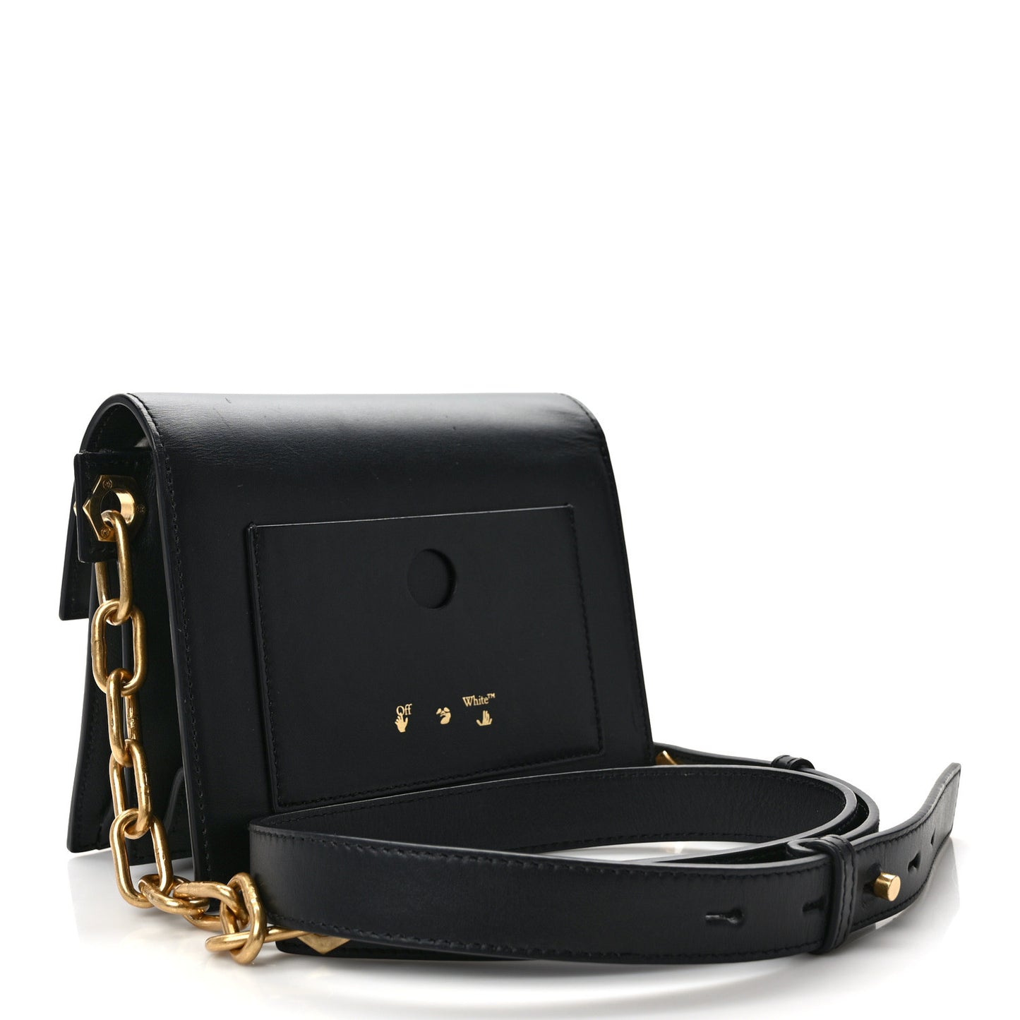 Calfskin 3D Nail Logo Shoulder Bag Black
