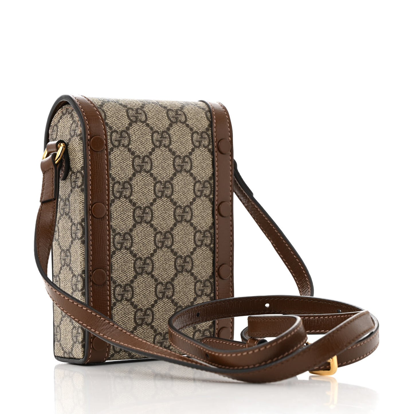 GG Supreme Monogram Mini Horsebit 1955 Crossbody Bag Beige Brown Sugar