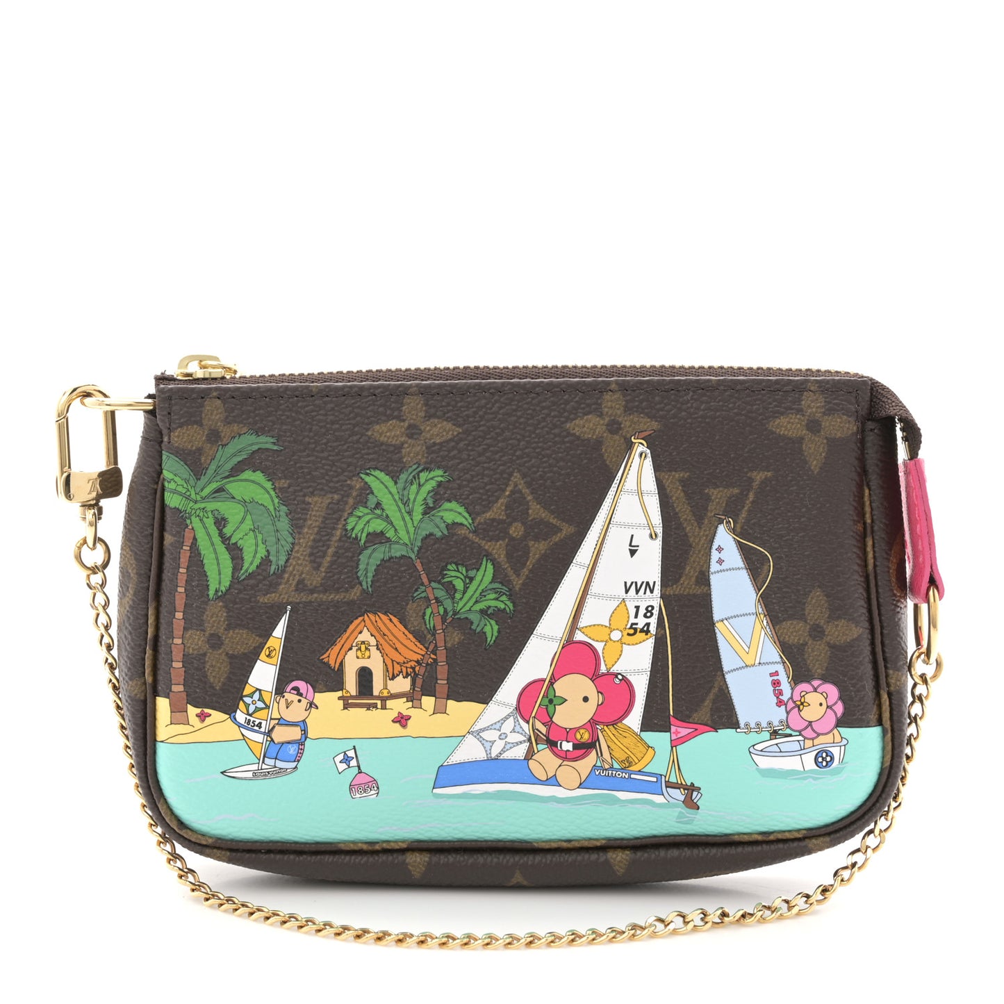 Monogram 2023 Christmas Animation Sailing Pochette Accessories Dragon Fruit Pink