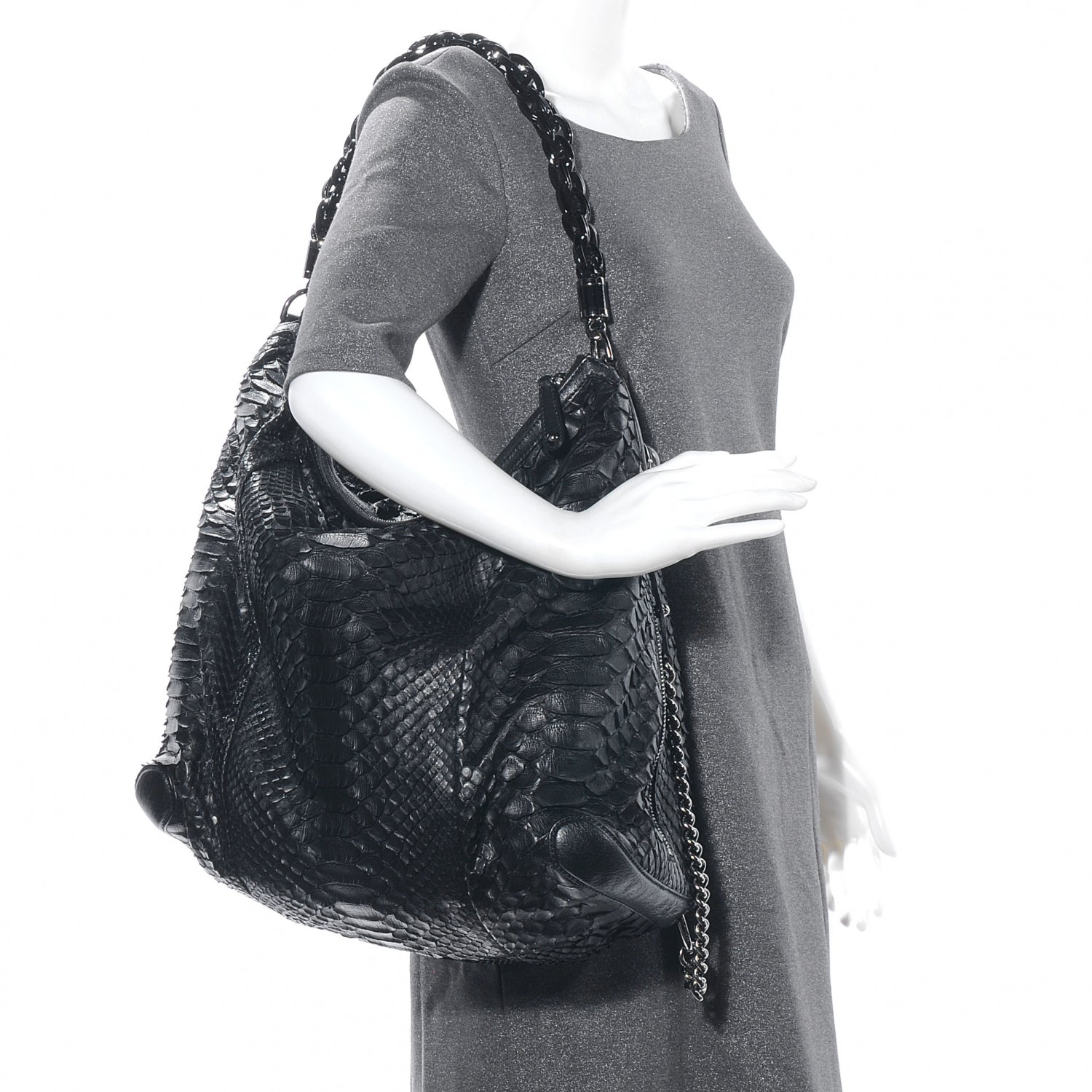 Gucci Python Large Galaxy Hobo Black 2 of 9