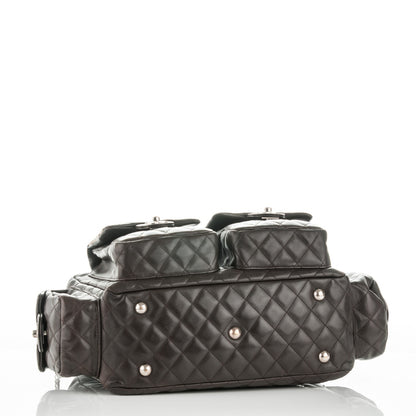 Chanel Calfskin Quilted Large Cambon Multipocket Reporter Brown Beige 4 of 7