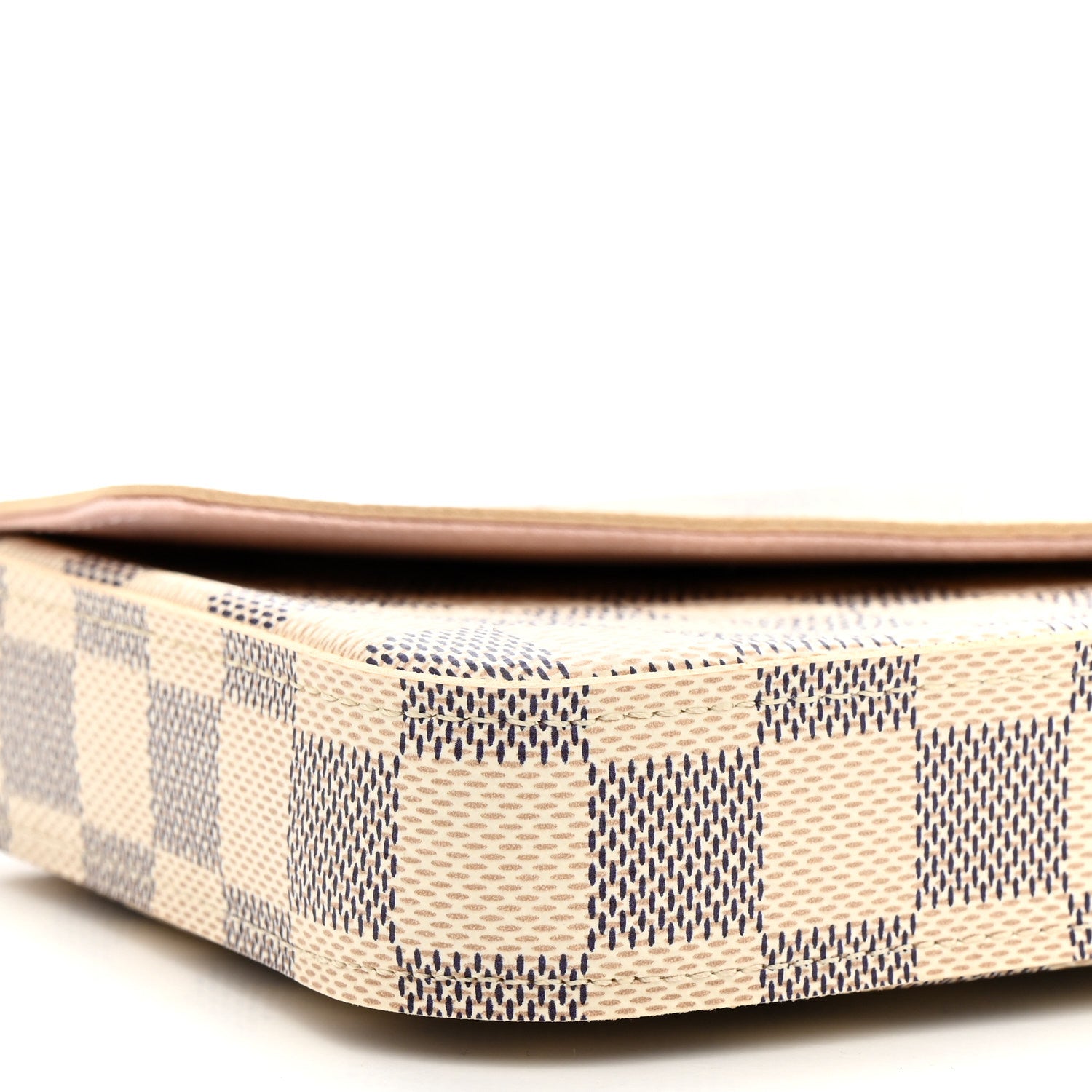 Louis Vuitton Damier Azur Pochette Felicie Chain Wallet Rose Ballerine 10 of 11
