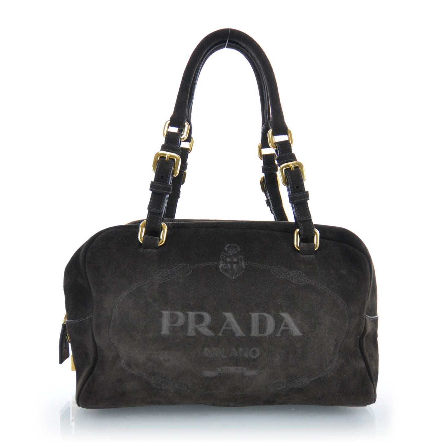 Suede Scamosciato Logo Bag