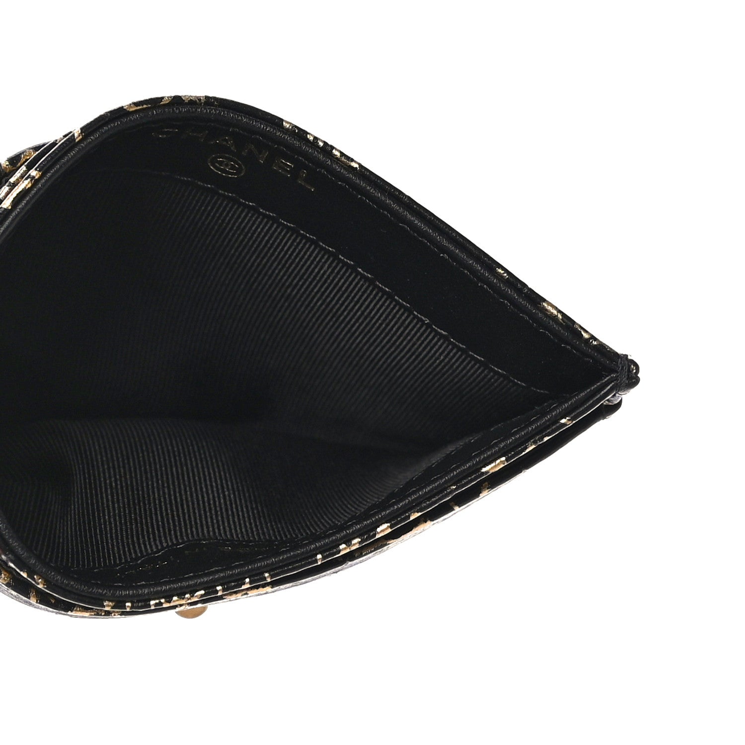 Chanel Calfskin Crocodile Embossed Graffiti 2.55 Cocodile Reissue Card Holder Black Gold 5 of 8