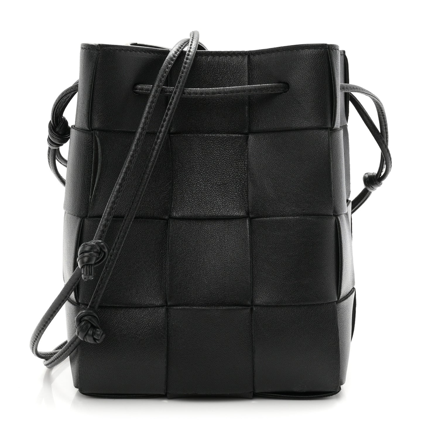 Nappa Maxi Intrecciato Small Cassette Bucket Bag Black