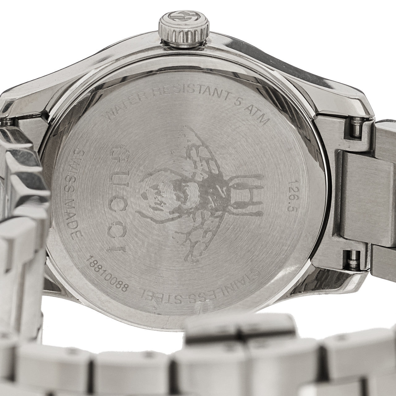 Gucci Stainless Steel Pink Mother of Pearl 27mm G-Timeless Cat Quartz Watch 4 of 4