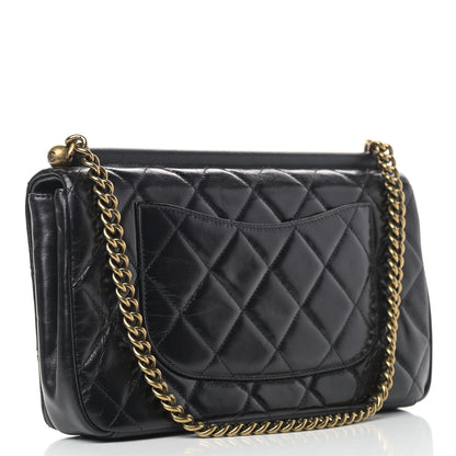 Chanel Calfskin Quilted Gold Bar Flap Black 3 of 14