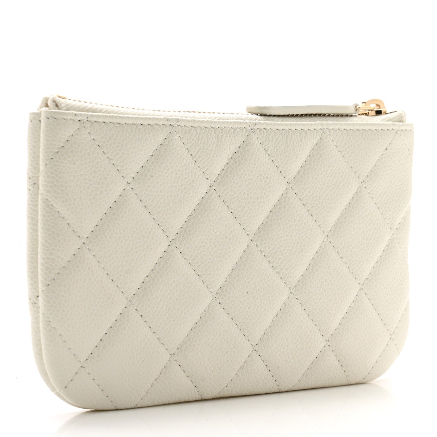Chanel Caviar Quilted Small Cosmetic Case White 3 of 8