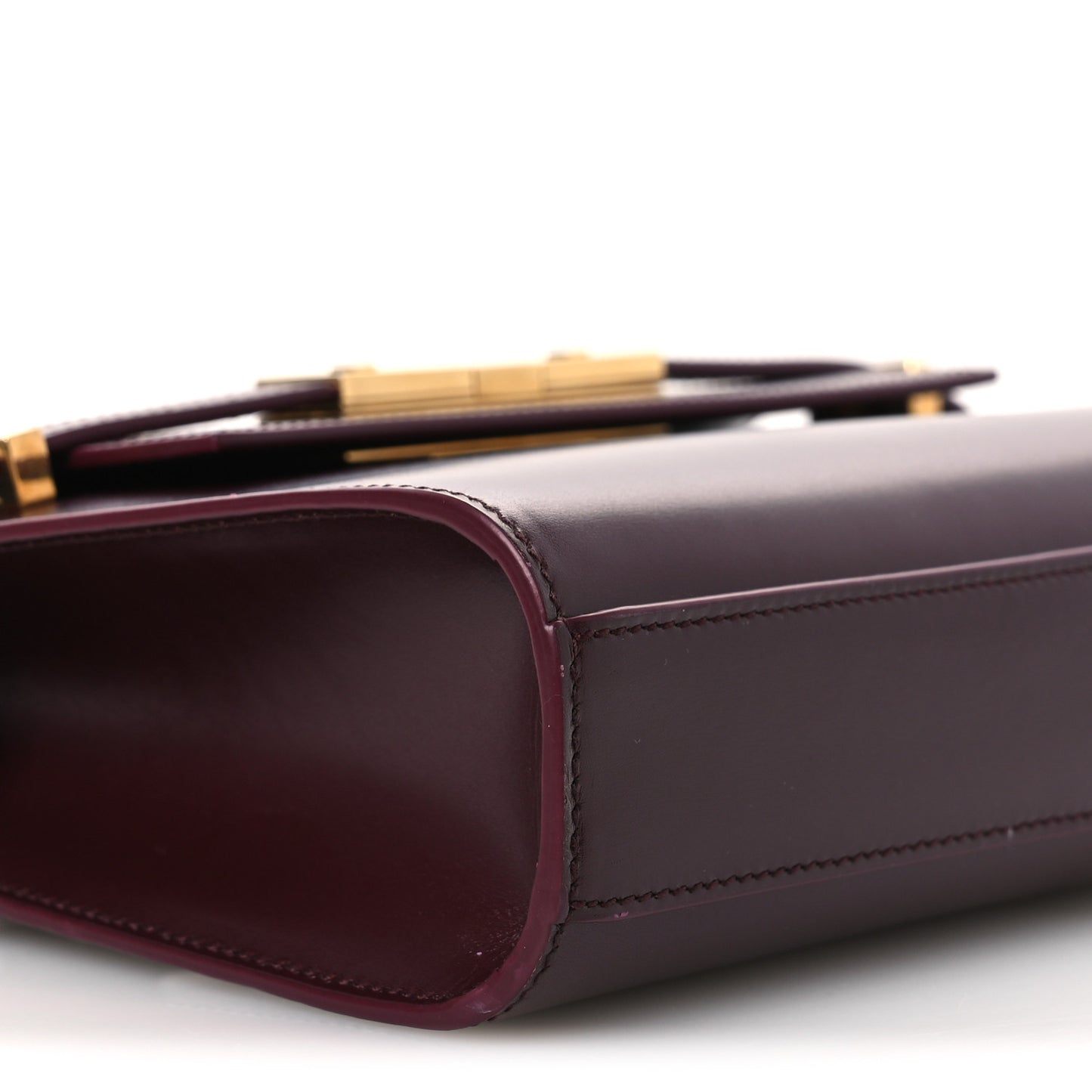 Smooth Calfskin Small Manhattan Shoulder Bag Hot Wine
