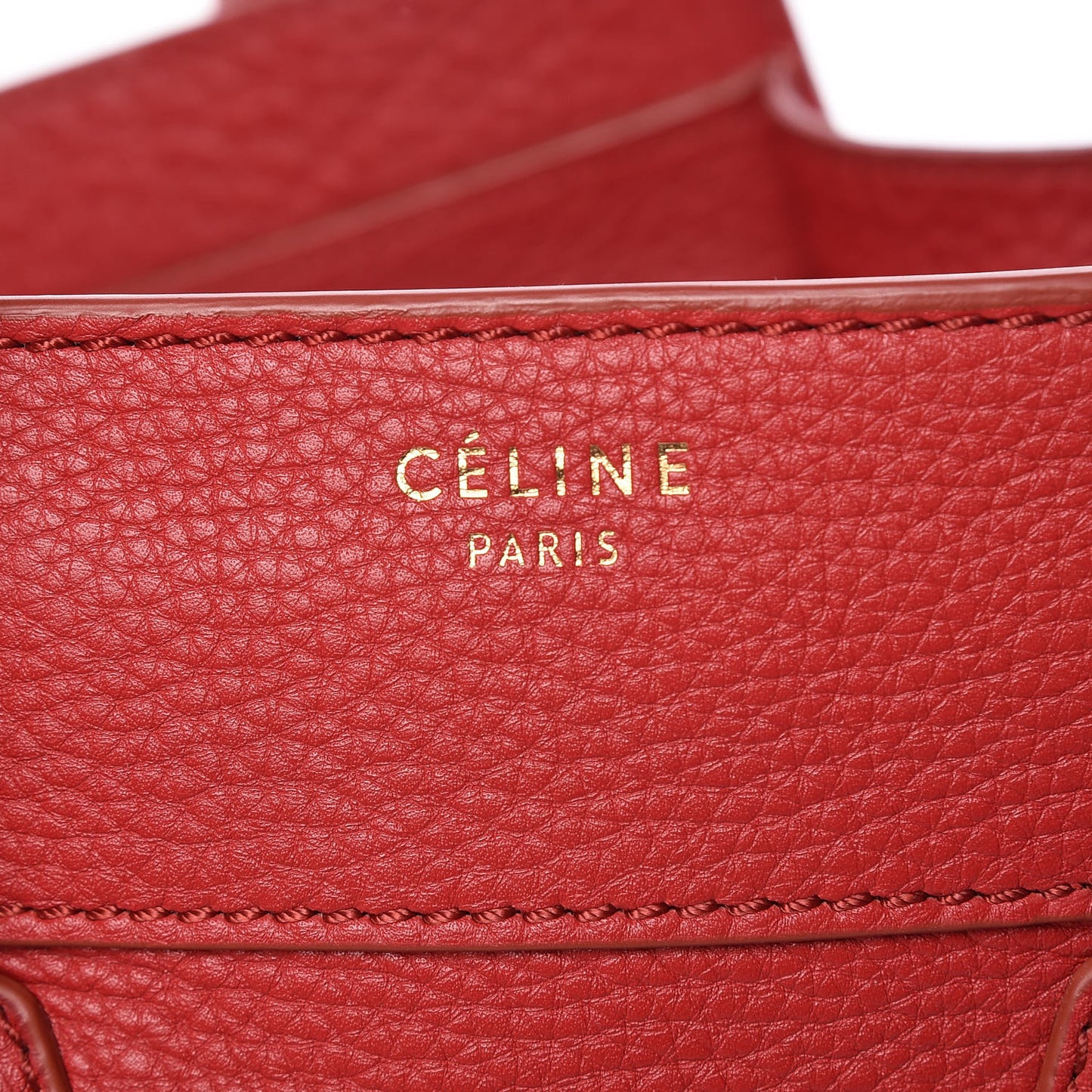 Drummed Calfskin Mini Luggage Red