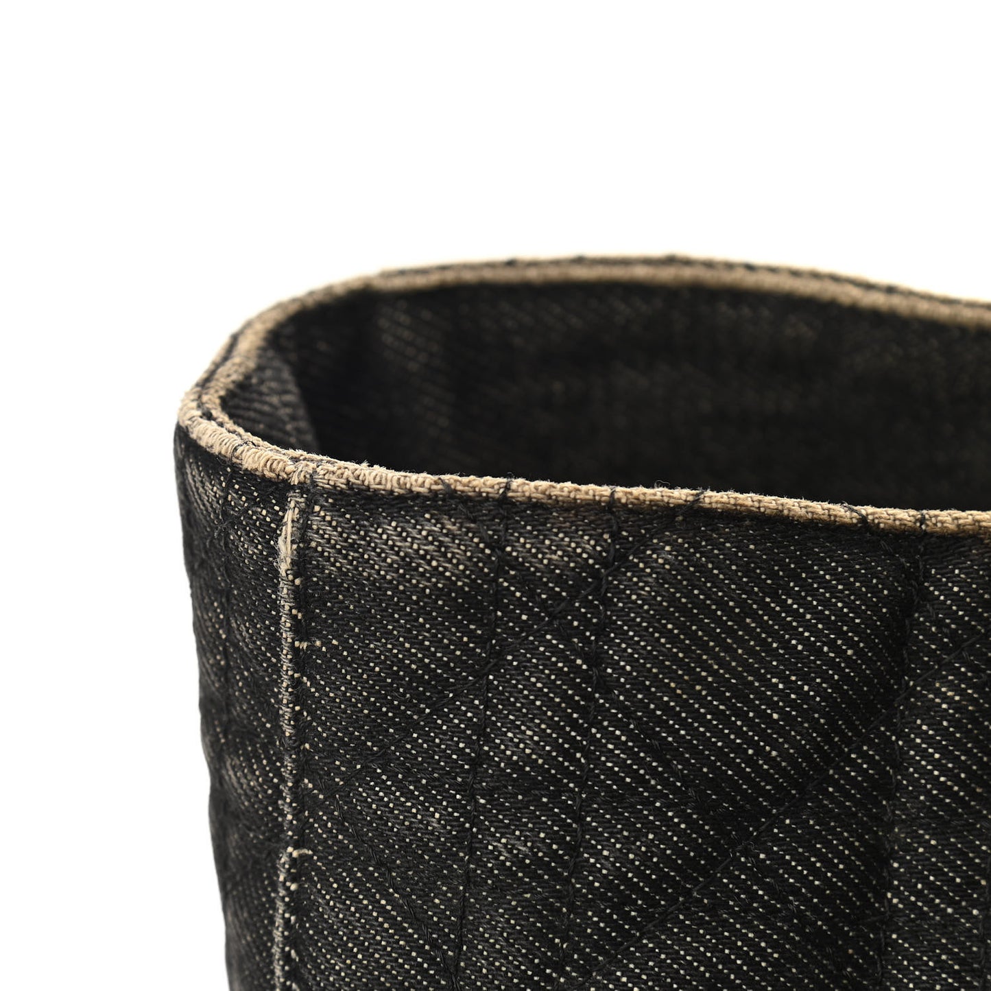 Denim Cannage Large Lady Dior Black