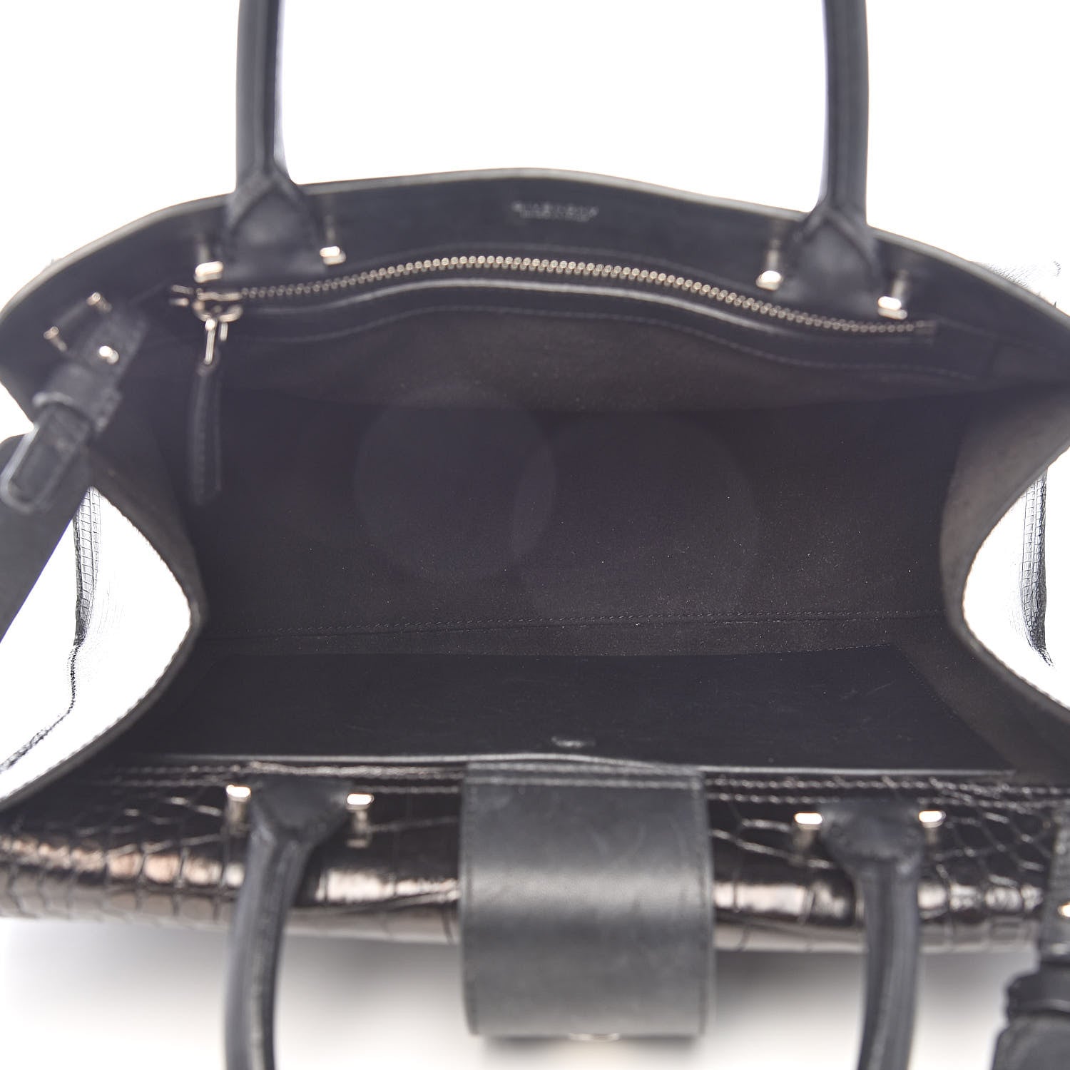 Givenchy Calfskin Crocodile Embossed Small Obsedia Satchel Black 5 of 14