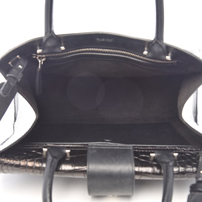 Givenchy Calfskin Crocodile Embossed Small Obsedia Satchel Black 5 of 14