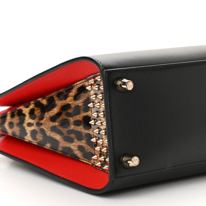 Christian Louboutin Calfskin Patent Leopard Studded Small Paloma Black 8 of 11