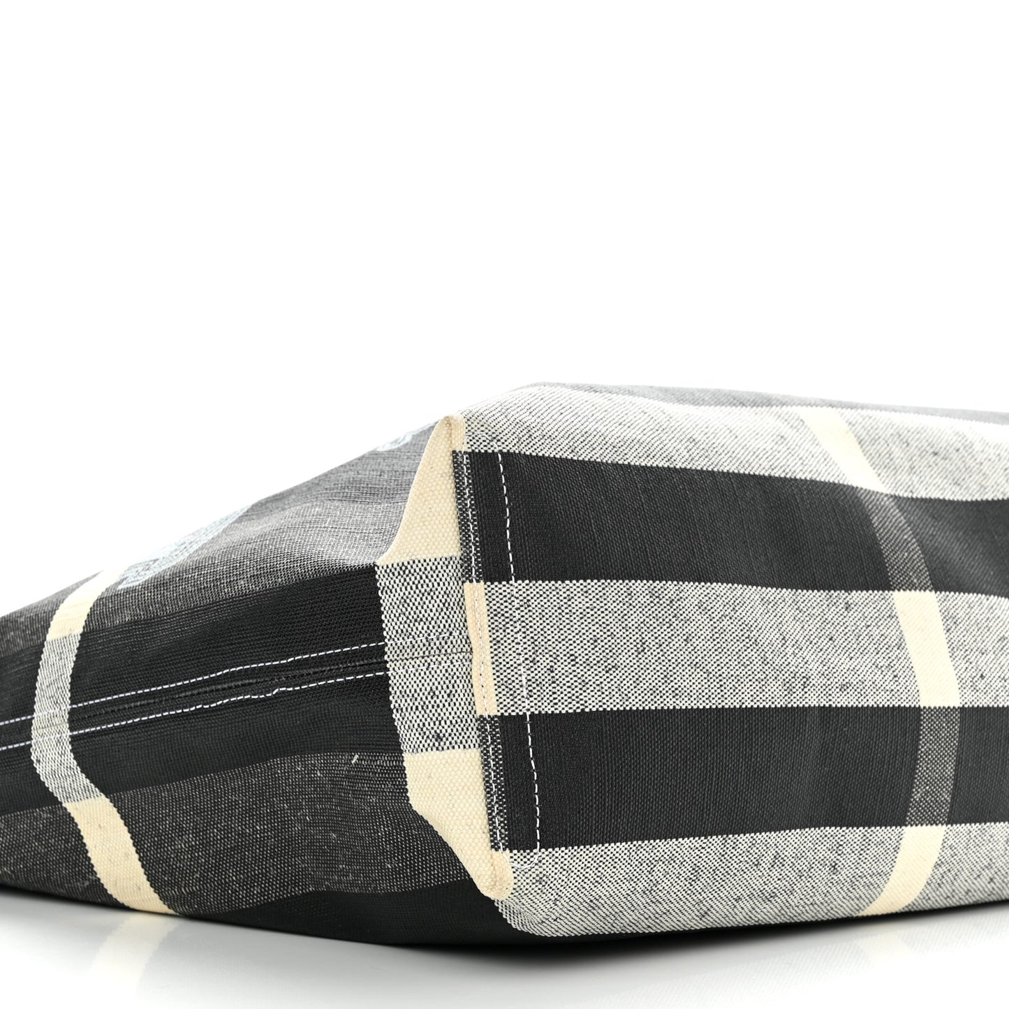 Coated Canvas Mega Check Medium Doodle Tote Black White