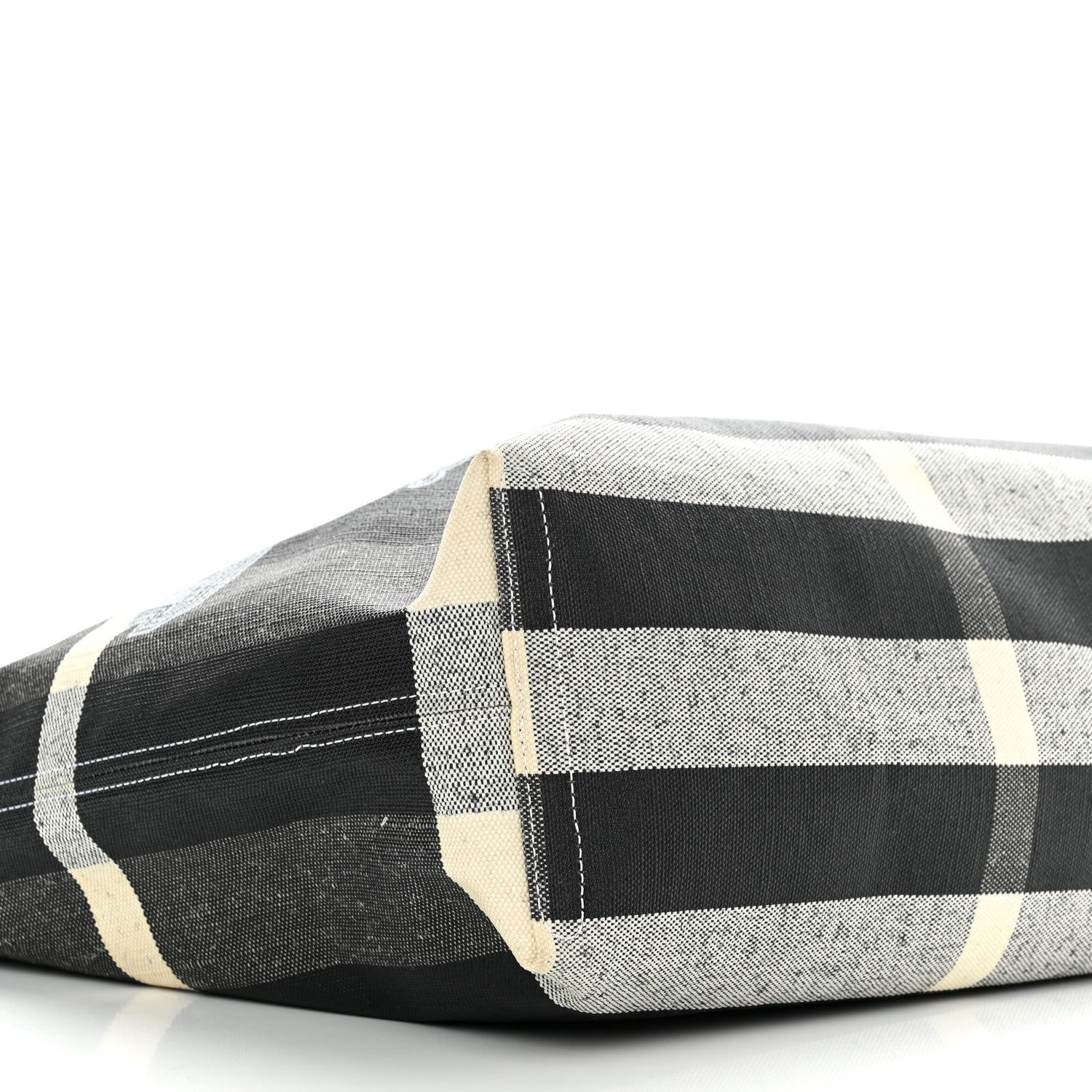Burberry Coated Canvas Mega Check Medium Doodle Tote Black White 8 of 10