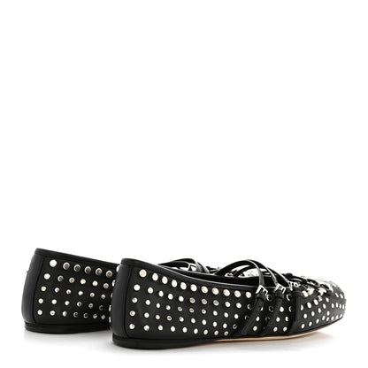 Gucci Nappa Carmaque Studded Horsebit Ballet Flats 39.5 Black 5 of 11