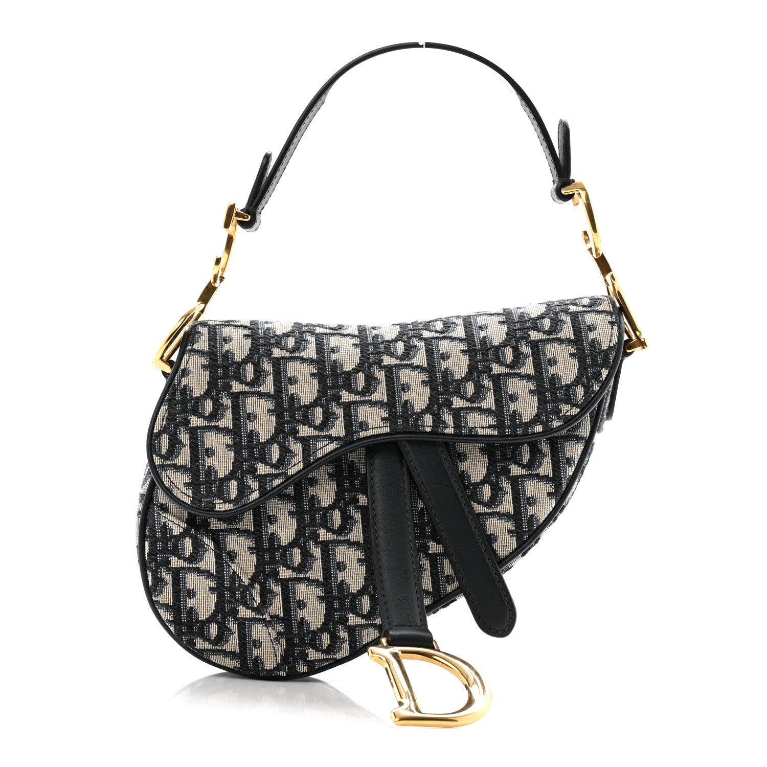 Christian Dior Oblique Mini Saddle Bag Blue 1 of 13