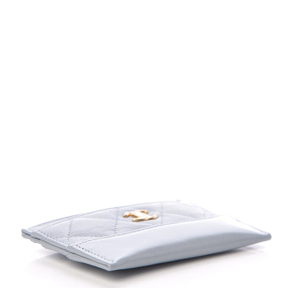Chanel Aged Calfskin Quilted Gabrielle Card Holder Wallet Light Blue 4 of 9