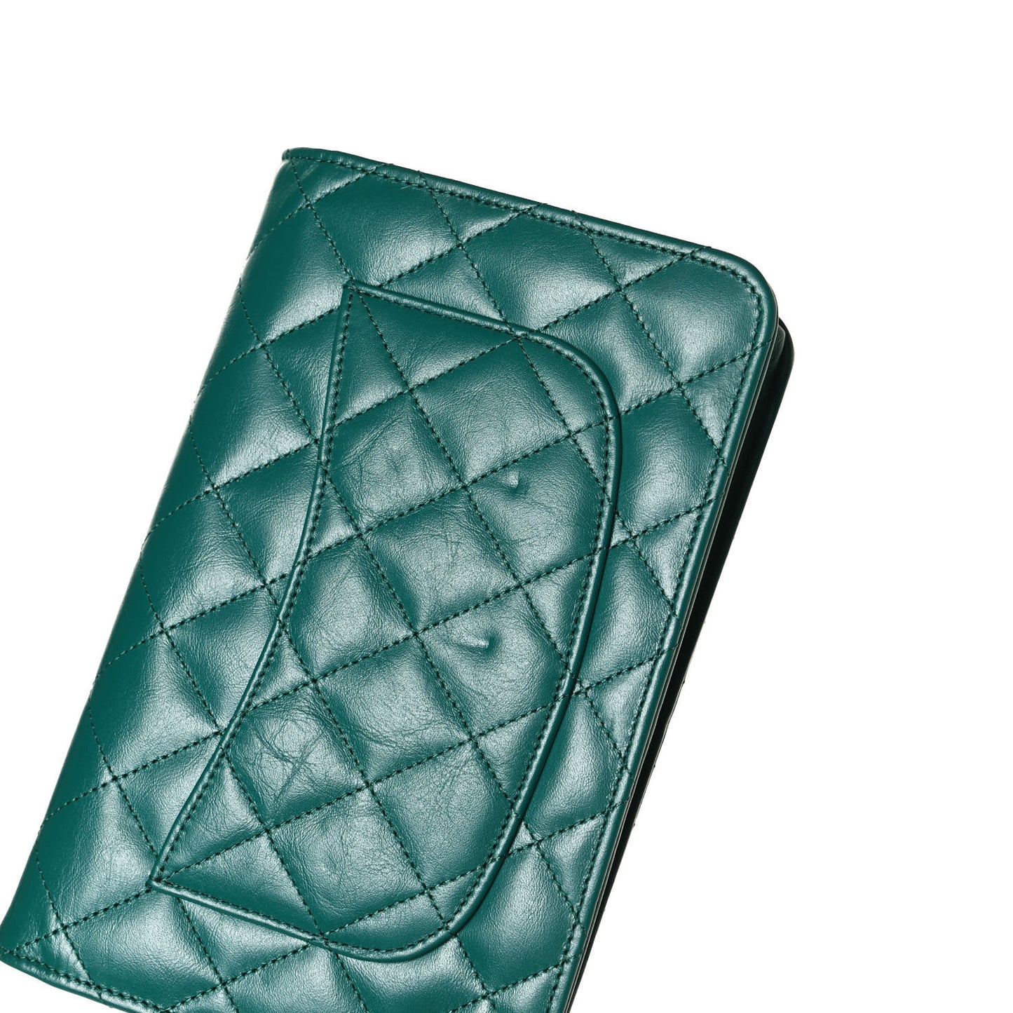Aged Calfskin Quilted 2.55 Reissue Wallet on Chain WOC Green