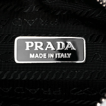 Prada Terry Cloth Mini Re-Edition 2000 Bag White Black 6 of 9