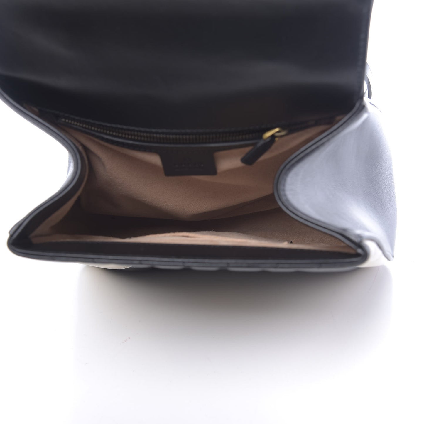 Calfskin Bamboo Trapuntata Queen Margaret Backpack Mystic White Black