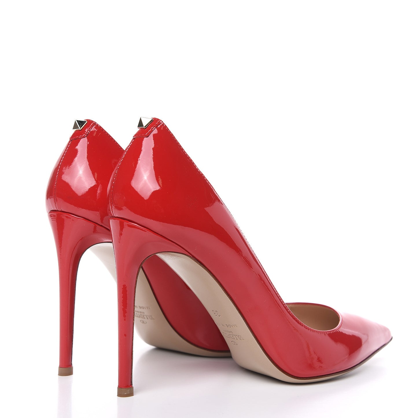 Patent Rockstud New Plain 100mm Pumps 38 Rosso Valentino