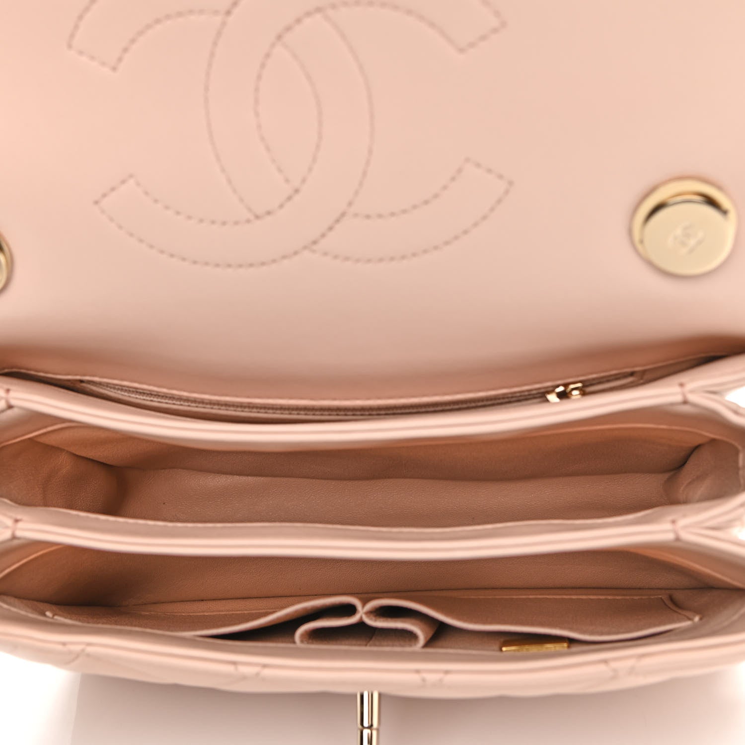 Chanel Lambskin Quilted Small Trendy CC Dual Handle Flap Bag Light Beige 4 of 10