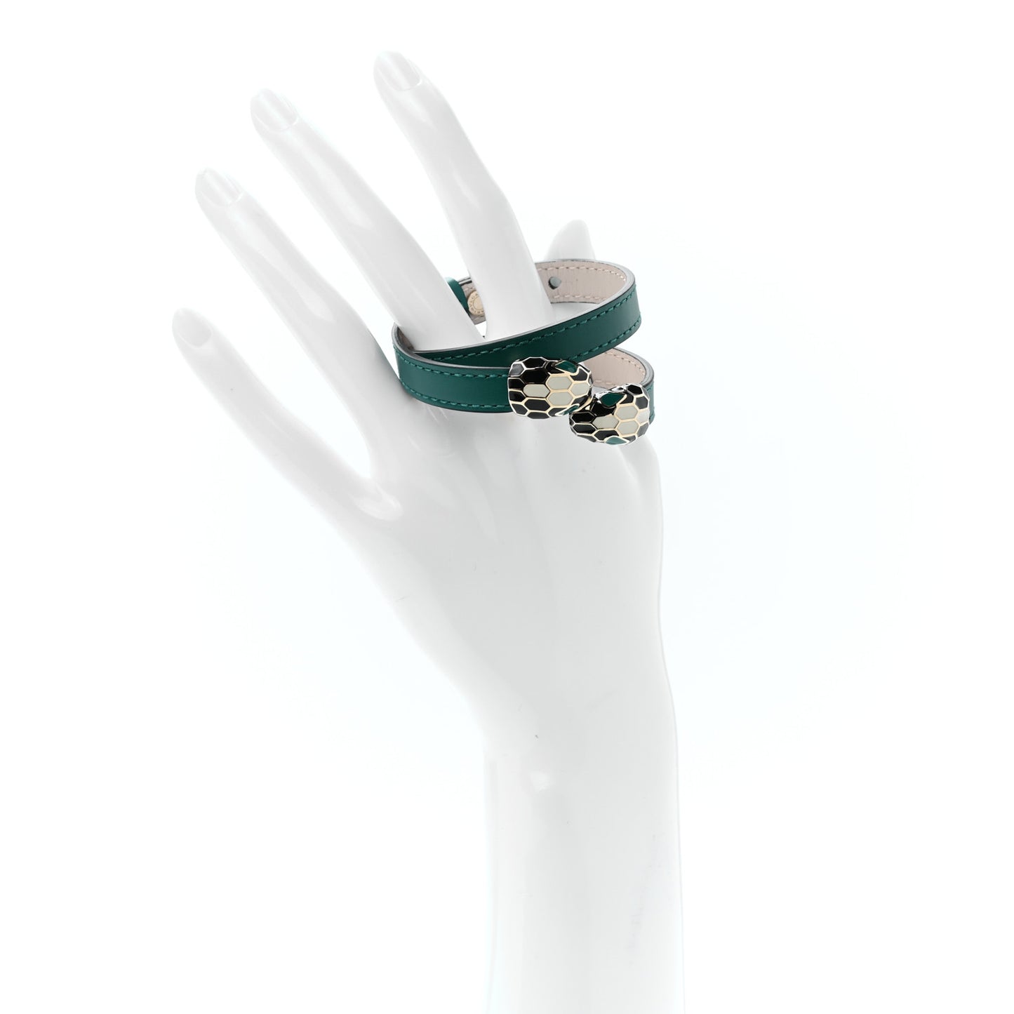 Calfskin Serpenti Forever Multi-coiled Bracelet Emerald Green