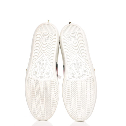 Gucci Calfskin Web Studded Ace Sneakers 38 White 5 of 9