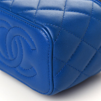 Chanel Lambskin Quilted Pearl Crush Mini Vanity Case With Chain Blue 8 of 9