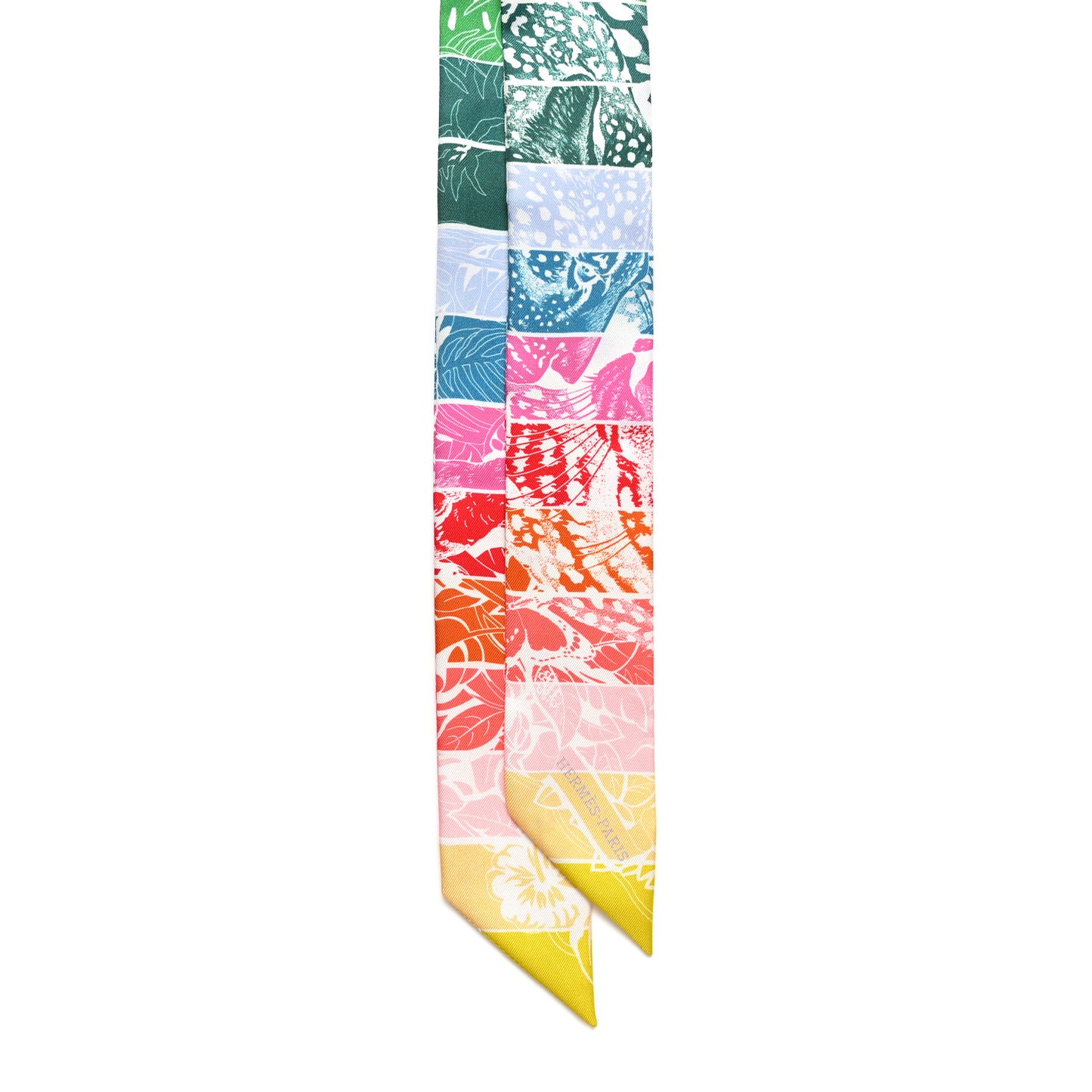 Silk Jungle Love Rainbow Twilly Vert Rose Jaune Fluo