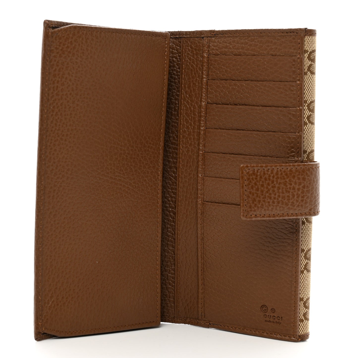 Monogram Metal Bar Continental Flap Wallet Beige Ebony Dark Brown