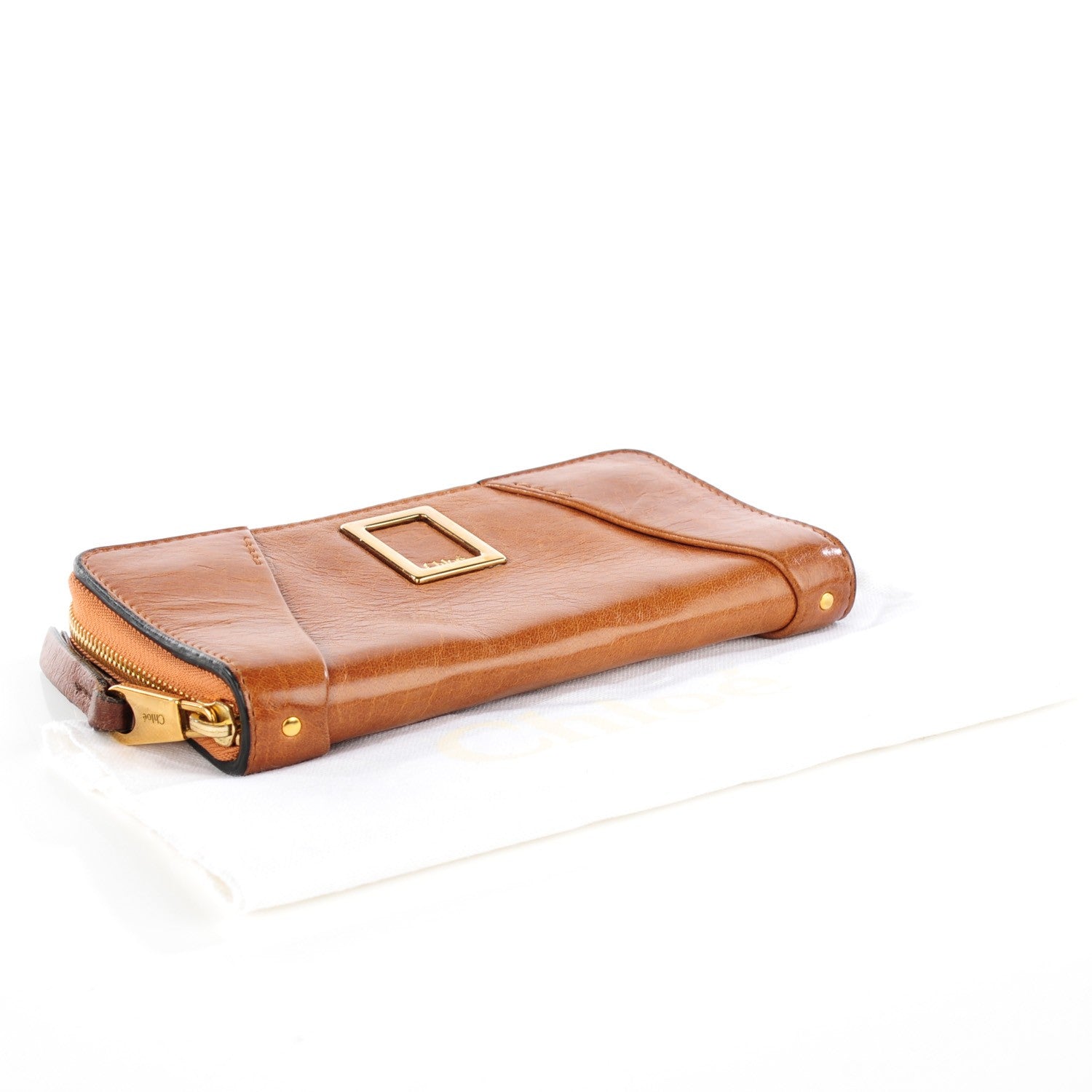 Chloe Calfskin Ethel Zip Around Wallet Nutmeg 6 of 7