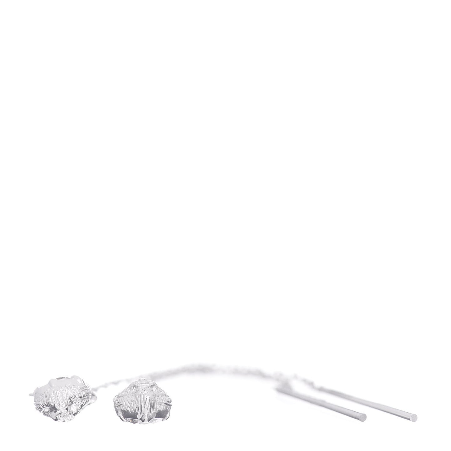18K White Gold Diamond Le Marche des Merveilles Feline Drop Earrings