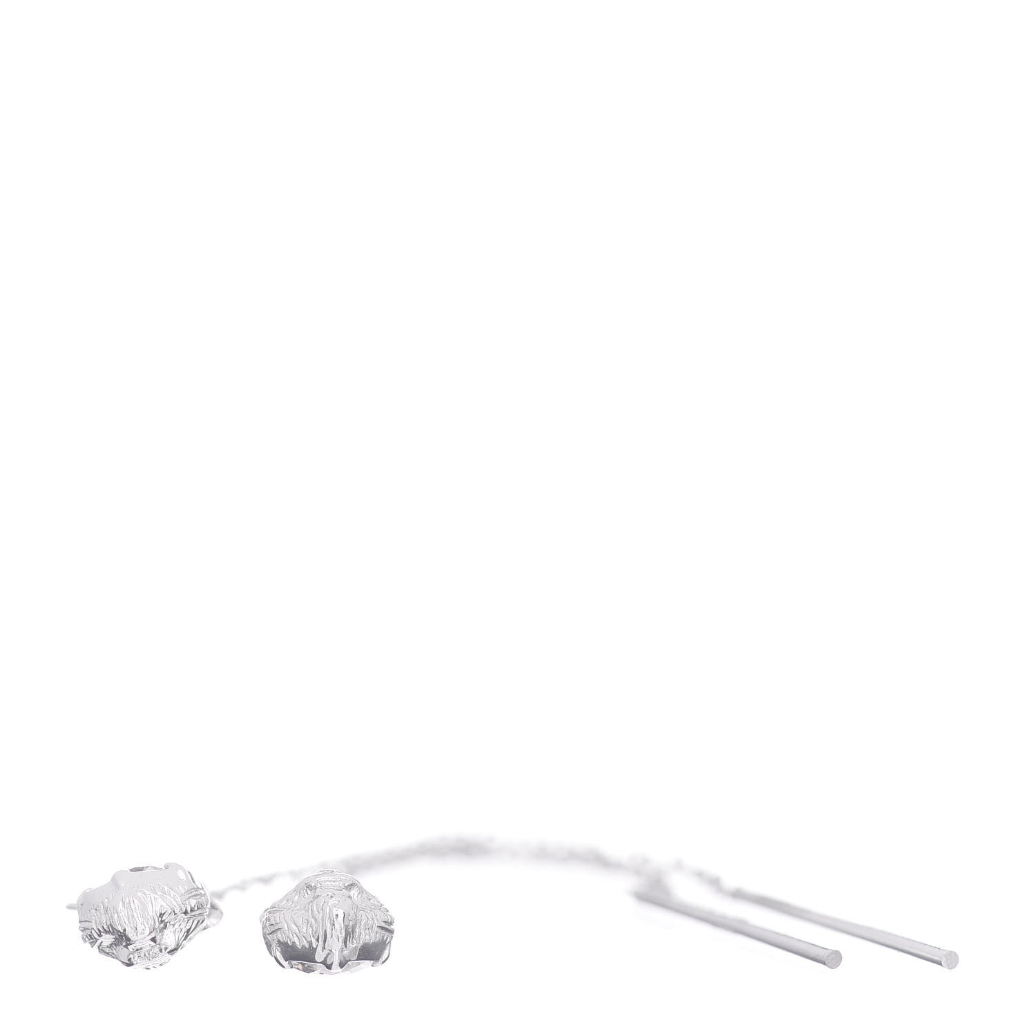 Gucci 18K White Gold Diamond Le Marche des Merveilles Feline Drop Earrings 6 of 7
