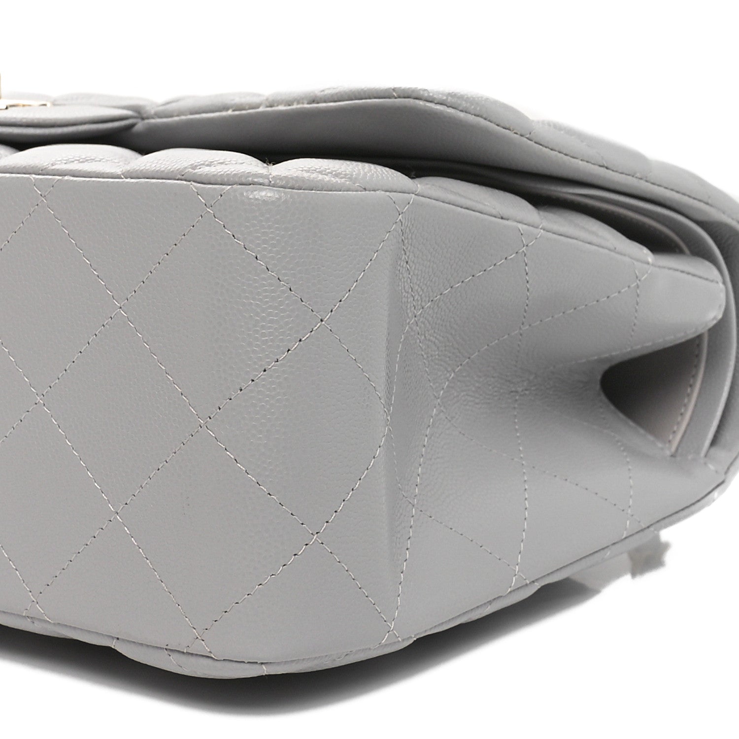 Chanel Caviar Quilted Jumbo Double Flap Grey 10 of 11