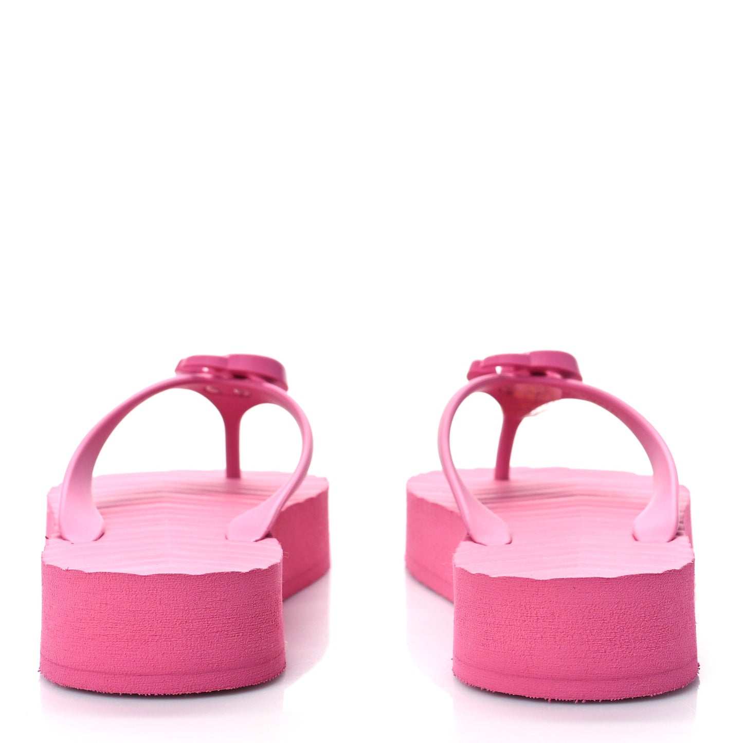 Rubber Chevron Womens GG Thong Sandals 38 Pink Tropical Flower