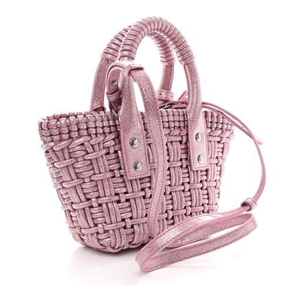 Balenciaga Glitter Faux Calfskin XXS Bistro Basket Pink 3 of 10
