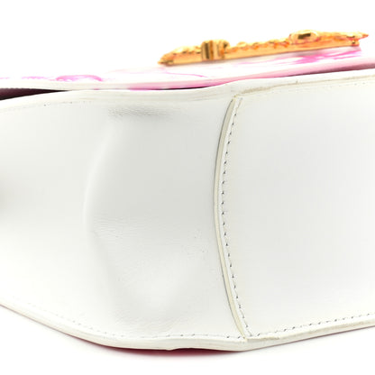 Versace Vitello Barocco Tie Dye Printed Virtus Top Handle Shoulder Bag Pink White 9 of 15